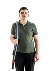 Tüfek Askı Kayışı - Savage - 3.5 cm Kolon - Beyaz/Lacivert