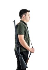 Tüfek Askı Kayışı - Savage - 3.5 cm Kolon - Beyaz/Lacivert