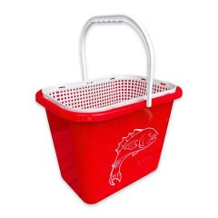 Balıkçı Kovası - 15 lt - Fishack - Süzgeçli - Kırmızı (Kod 179)