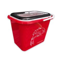 Balıkçı Kovası - 15 lt - Fishack - Süzgeçli - Kırmızı (Kod 179)