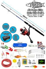 Fishack 42 Parça Elite Spin At-Çek Deniz ve Göl Olta Seti L - 1.80MT / 10-30GR