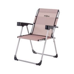 4 Adet Katlanır Kamp Sandalyesi ve Masa Seti - Rock - Kiremit - Bardaklıklı - 140 KG