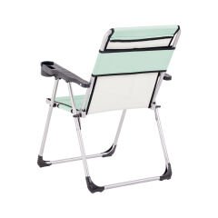 4 Adet Katlanır Kamp Sandalyesi ve Masa Seti - Rock - Su Yeşili - Bardaklıklı - 140 KG