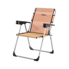 4 Adet Katlanır Kamp Sandalyesi ve Masa Seti - Rock - Bakır - Bardaklıklı - 140 KG