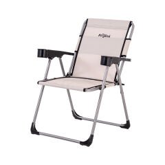 4 Adet Katlanır Kamp Sandalyesi ve Masa Seti - Rock - Bozkır - Bardaklıklı - 140 KG