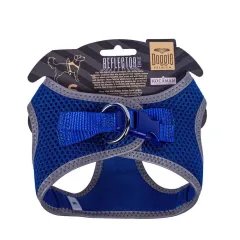 Doggie Havalı Dokuma Reflektörlü Küçük Irk Göğüs Tasması Mavi 32-38 cm (ARG-S)