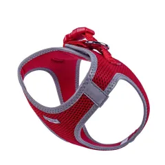 Doggie Havalı Dokuma Reflektörlü Küçük Irk Göğüs Tasması Red 32-38 cm(ARG-S)