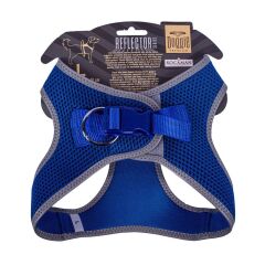 Doggie Havalı Dokuma Reflektörlü Küçük Irk Göğüs Tasması Mavi 42-48 cm (ARG-L)