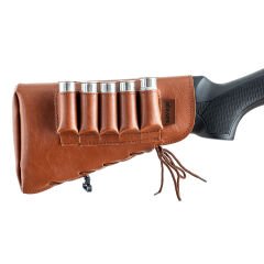 Deri Dipçik Fişekliği - Savage - Taba - 5'li