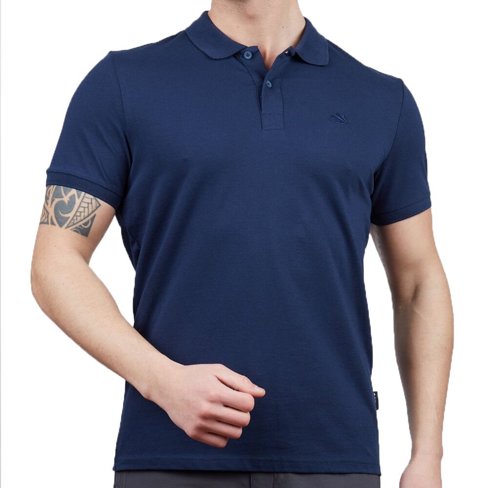 Erkek Polo Yaka Tişört - Pamuklu Spor Tişört - Stratus - Indigo (600303)