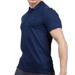 Erkek Polo Yaka Tişört - Pamuklu Spor Tişört - Stratus - Indigo (600303)