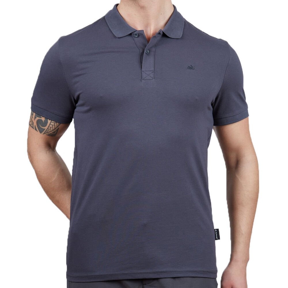 Erkek Polo Yaka Tişört - Pamuklu Spor Tişört - Stratus - Antrasit (600303)